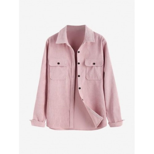 Button Up Pockets Blouse