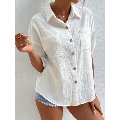 Button Down Front Pockets Shirt