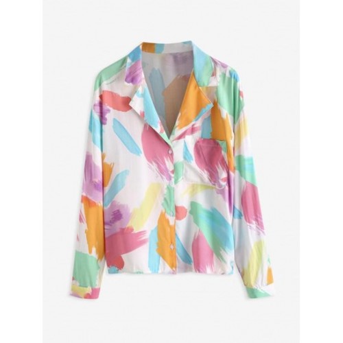 Painting Drop Shoulder Pocket Shirt