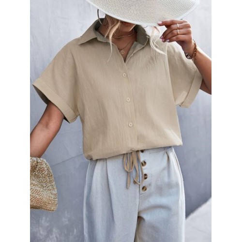 Cuffed Batwing Sleeve Shirt