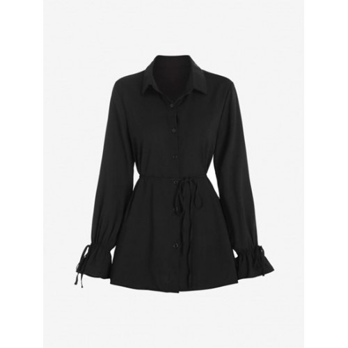 Belted Poet Sleeve Shirt