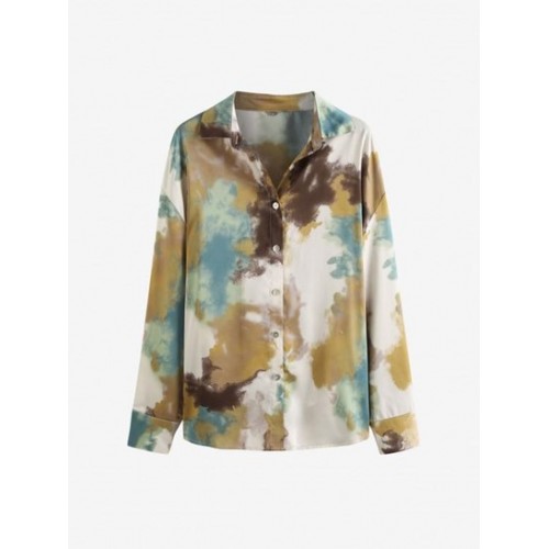 Loose Tie Dye Button Down Shirt