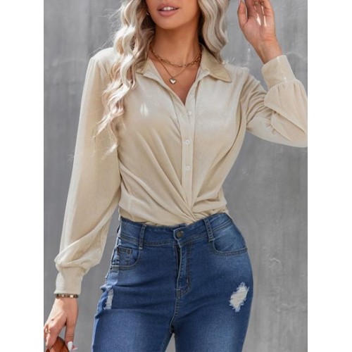 Shiny Velvet Button Down Shirt