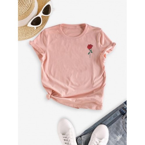 Short Sleeve Floral Print T Shirt