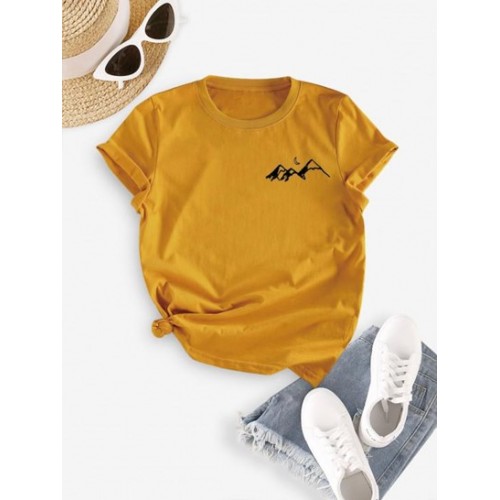 Basic Mountain Graphic T-shirt