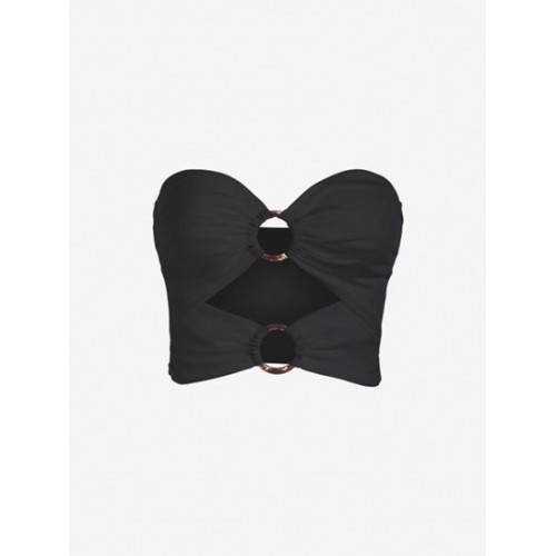 Solid Cut Out O-ring Bandeau Top