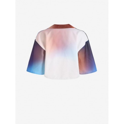 Tie Dye Drop Shoulder Knotted Shirt