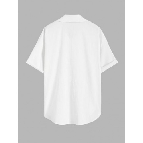 Solid Oversized Button Down Shirt