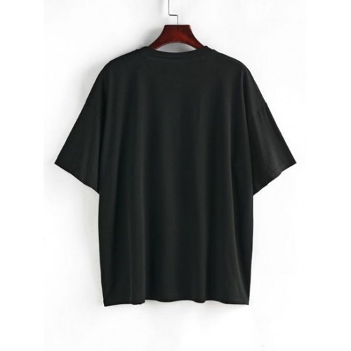 Sun Slogan Print Drop Shoulder Oversized T Shirt