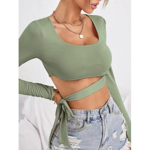 Tied Crop T Shirt