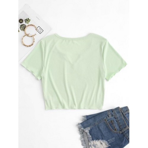 Ribbed V Notch Pastel Baby Tee