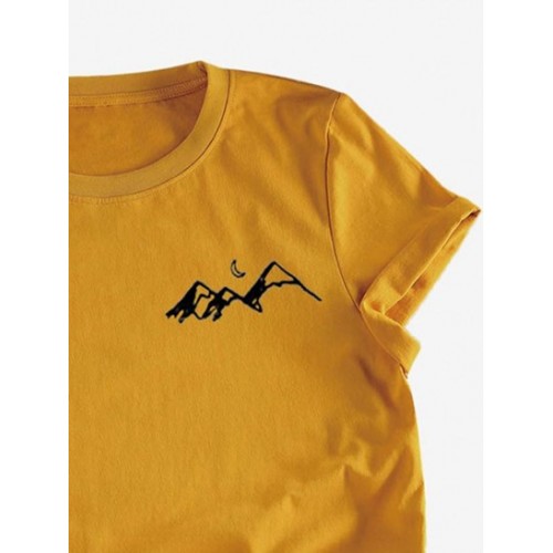 Basic Mountain Graphic T-shirt