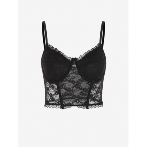 Underwire Bustier Sheer Lace Cami Top