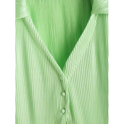 Plisse Bell Sleeve Shirt