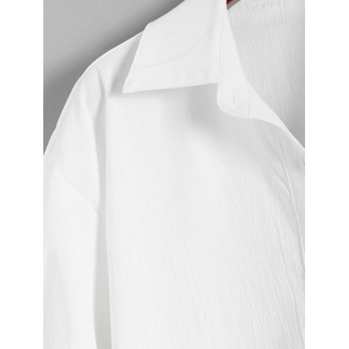Solid Oversized Button Down Shirt