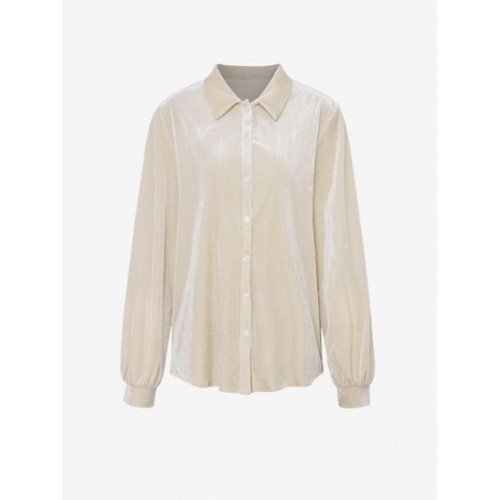 Shiny Velvet Button Down Shirt