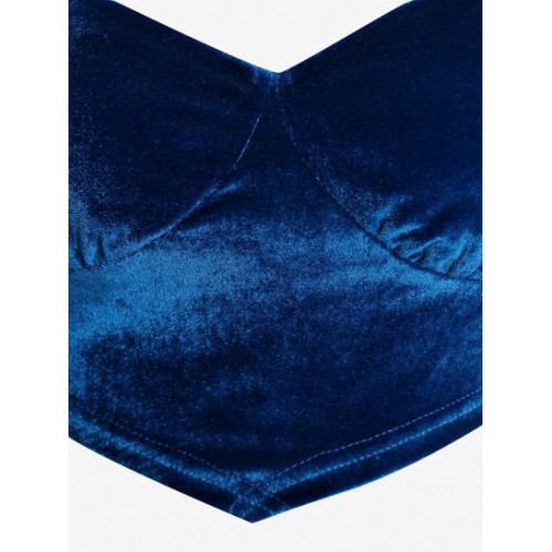 Velour Scarf Hem Crop T Shirt