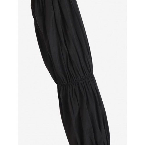 Tie Collar Poet Sleeve Shrug Top