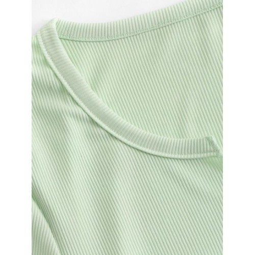 Ribbed V Notch Pastel Baby Tee