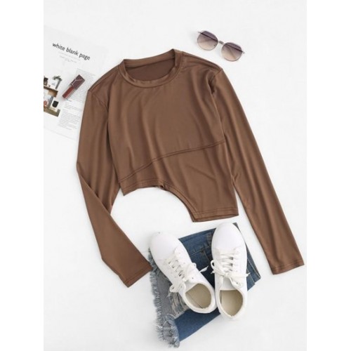 Asymmetrical Long Sleeve Jersey Tee