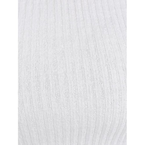 Off Shoulder Ribbed Knit Cropped Tee