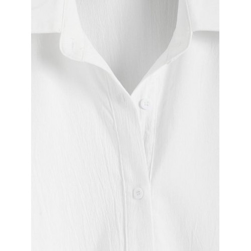 Solid Oversized Button Down Shirt