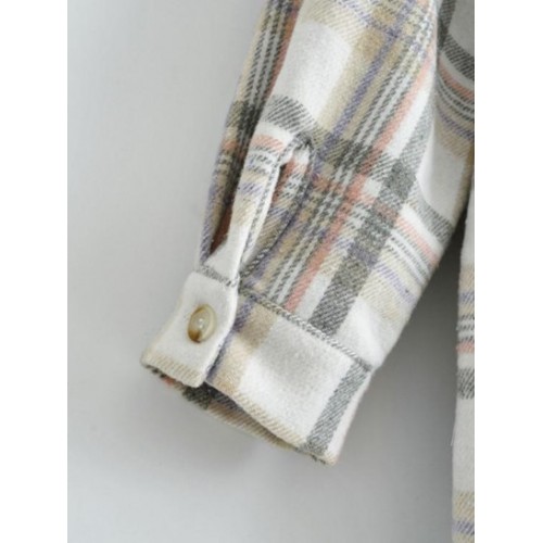 Plaid Drop Shoulder Pockets Shirt