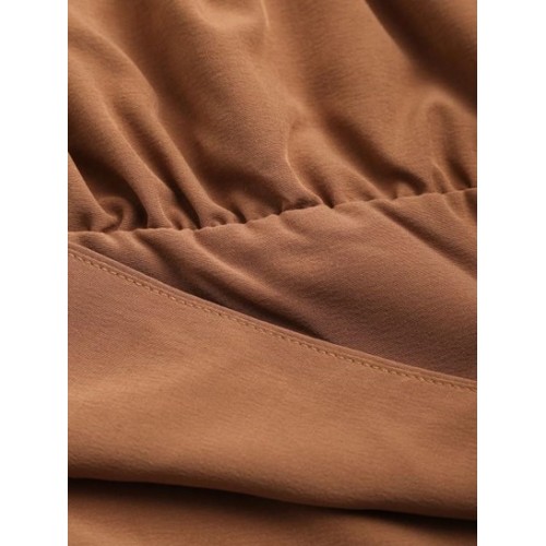 Ruched Puff Sleeve Cropped Top