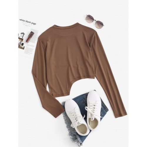 Asymmetrical Long Sleeve Jersey Tee