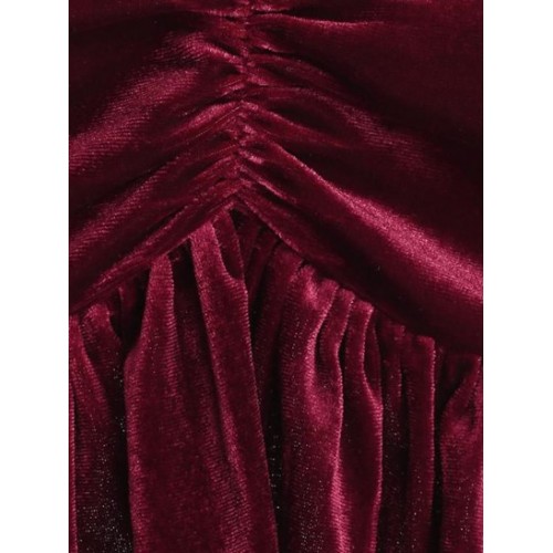 Velour Ruched Peplum Camisole