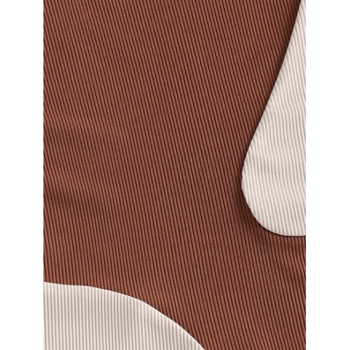 Ribbed Two Tone Crop Tank Top